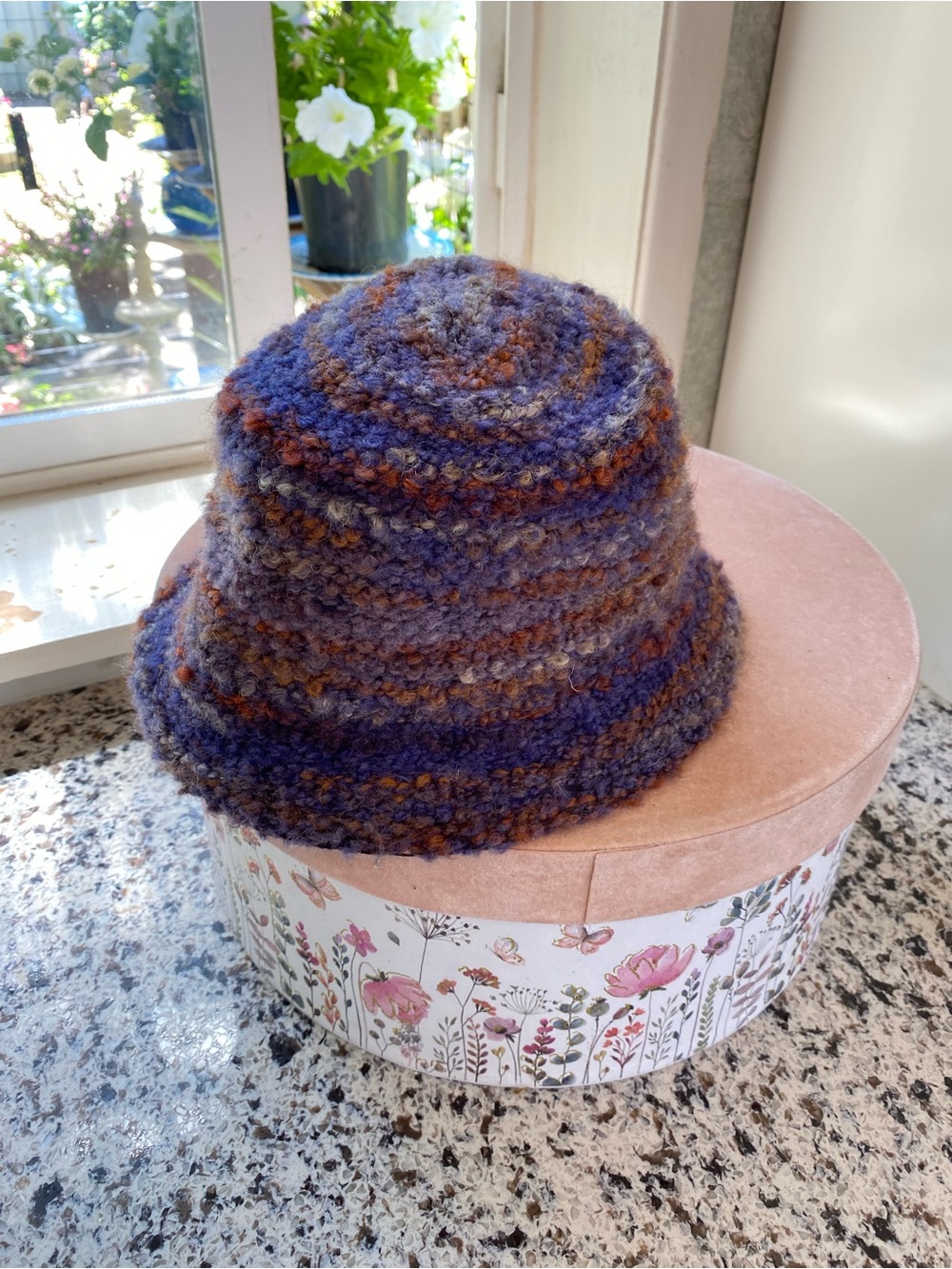 LUCIANO BERNI Women’s Bucket Hat Boucle Knit Mohair Wool Made In Italy OS